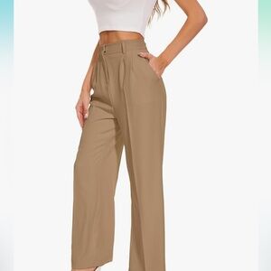 FUNYYZO Women's Wide Leg Pants High Elastic Waisted